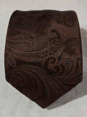 Steven Land The BIG Knot Hand Made Silk Necktie - Brown Paisley